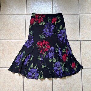 Flowy Dark Floral Skirt